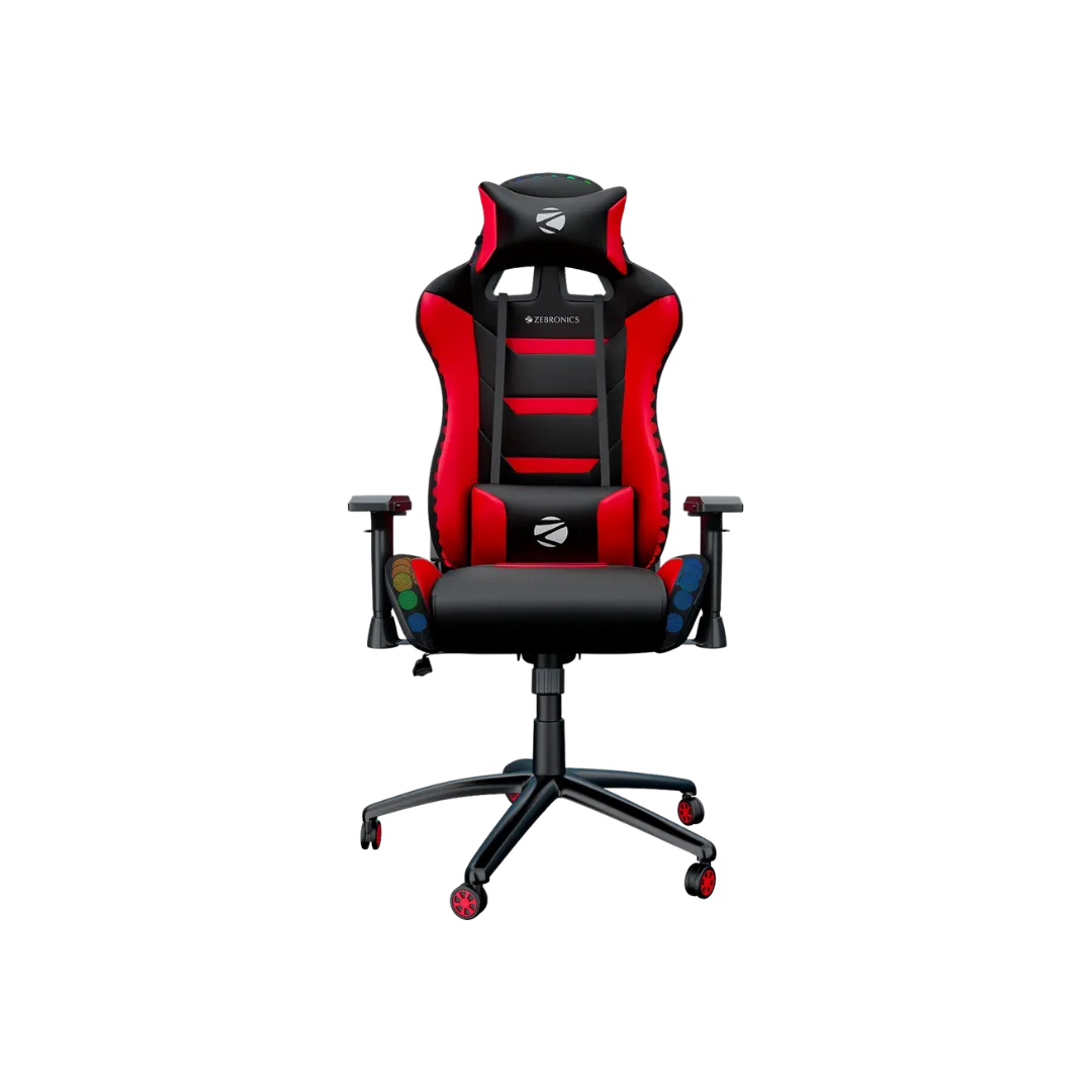 Zebronics Black With Red Gaming Chair (Zeb-GC3000) Wing Back, Adjustable Height, Faux Leather