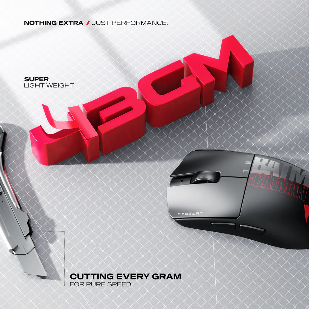 Cybeart Artemis - The Batman | 1K 52g Ultra-light Hot-Swap Tri-Mode Gaming Mouse - | Buy Online at Shwetha Computers