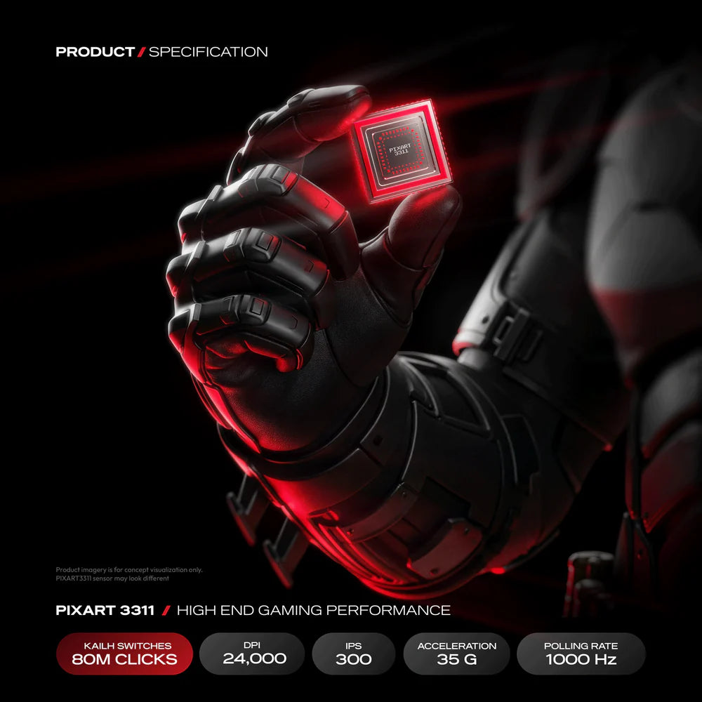 Cybeart Artemis - The Batman | 1K 52g Ultra-light Hot-Swap Tri-Mode Gaming Mouse - | Buy Online at Shwetha Computers
