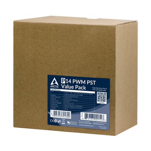 Arctic P14 PWM PST Black Cabinet Cooling Fan (Five Pack)