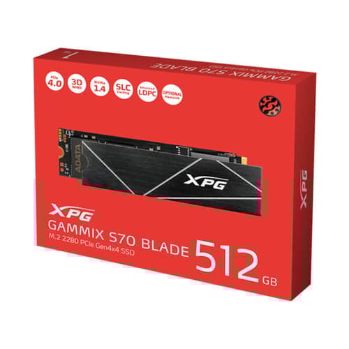 ADATA XPG Gammix S70 Blade 512GB NVMe Gen4 Internal SSD (AGAMMIXS70B-512G-CS)