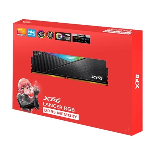 ADATA XPG Lancer 64GB (32GB x 2) CL30 DDR5 6000MHz RGB RAM (AX5U6000C3032G-DCLARBK)
