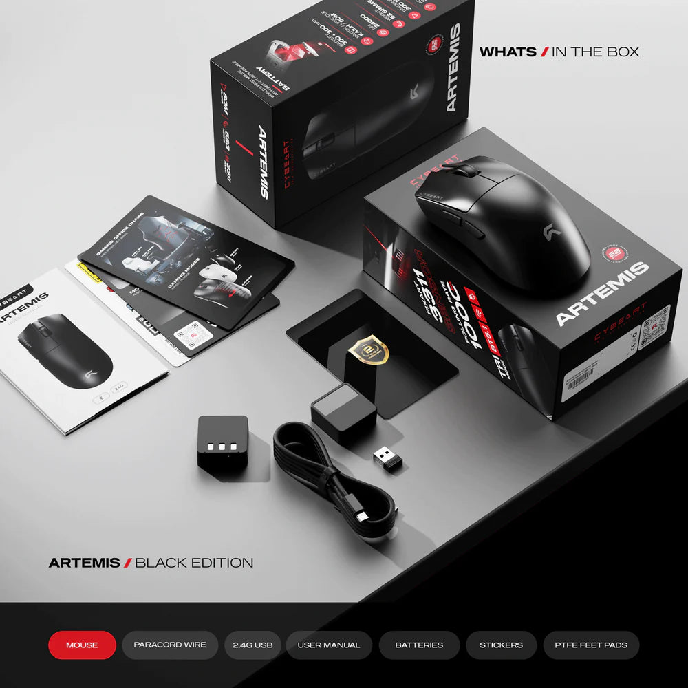 Cybeart Artemis | 1K 52g Ultra-light Hot-Swap Tri-Mode Gaming Mouse - | Buy Online at Shwetha Computers