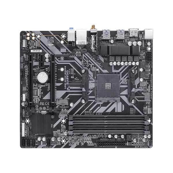 Gigabyte B450M DS3H WIFI Motherboard with AM4 Socket, DDR4 Dual Channel Memory, HDMI 2.0, Realtek Audio CODEC, WIFI 802.11ac and Bluetooth 5.0, M.2 SATA and PCIe x4/x2 SSD support, USB 3.1 Gen 1 ports.