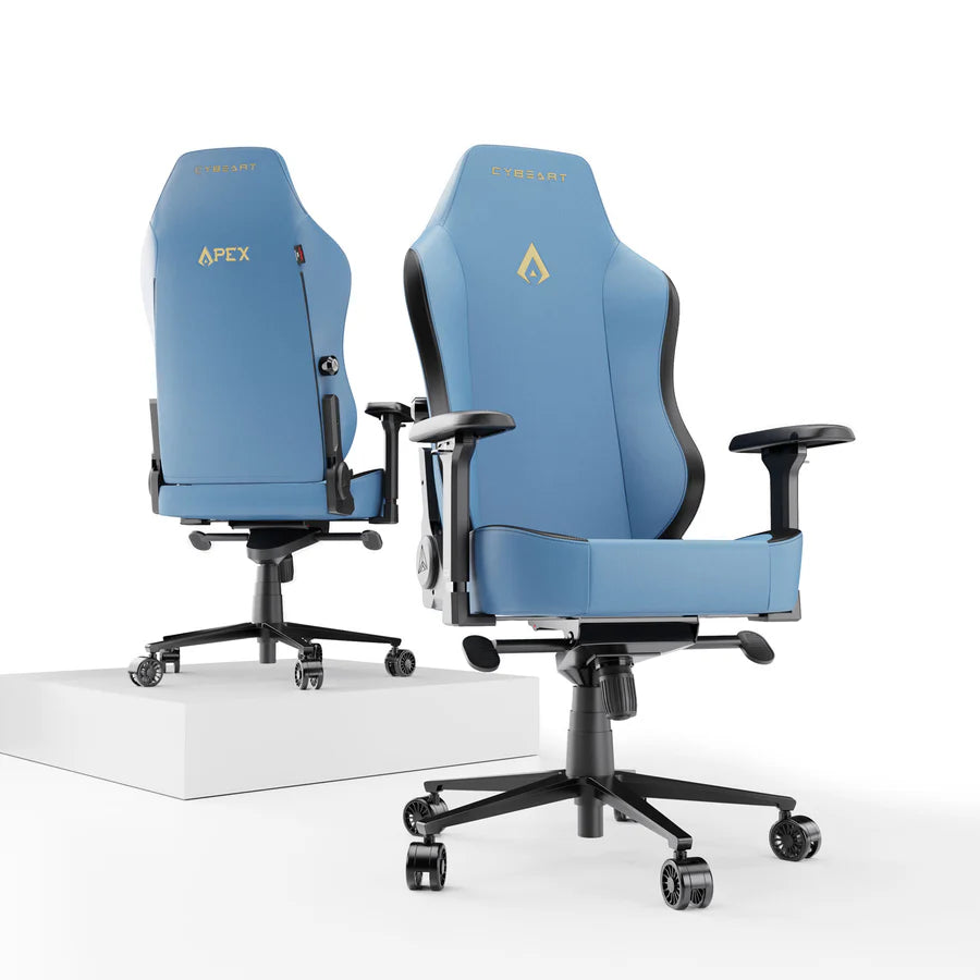 CYBEART Marine (Blue) Gaming Office Chair 4D Armrest Inbuilt Lumbar Support Supreme PU Leather, Ergonomic, Recline & Tilt