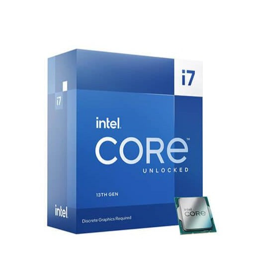 Intel Core i7-13700KF 10nm CPU with 16 Cores, 24 Threads, DDR5-5600 Max Memory, 100°C Peak Temp, Socket LGA-1700, No Integrated GPU