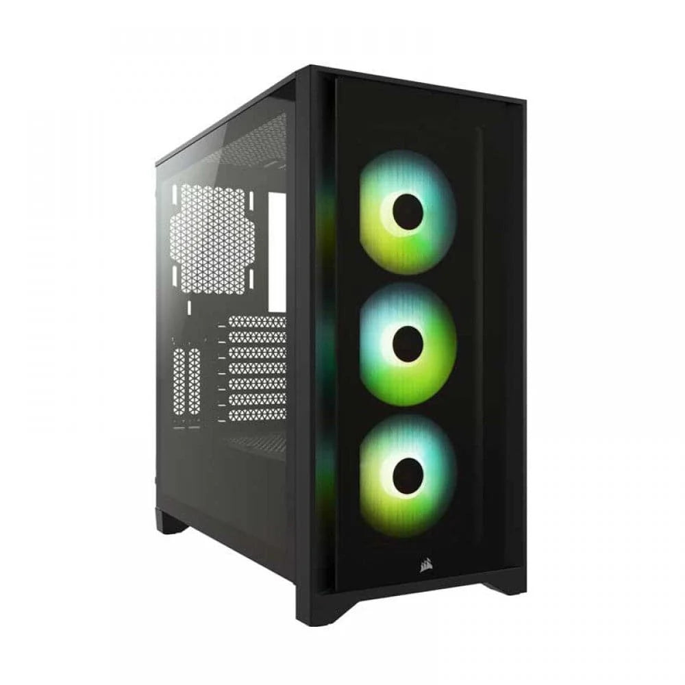 Corsair 4000X Air Flow TG Mid Tower Cabinet - Black, E-ATX Compatible, 360mm GPU Length, 170mm CPU Cooler Height