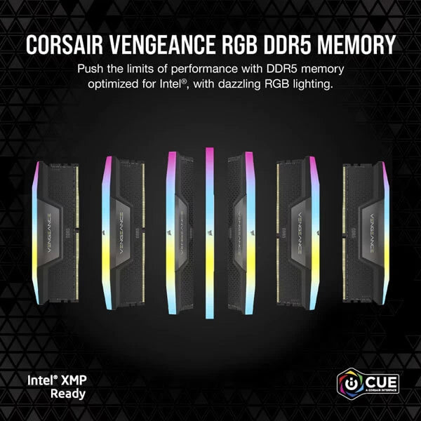 Corsair Vengeance RGB 32GB (16GBx2) DDR5 7200MHz Ram (Black)