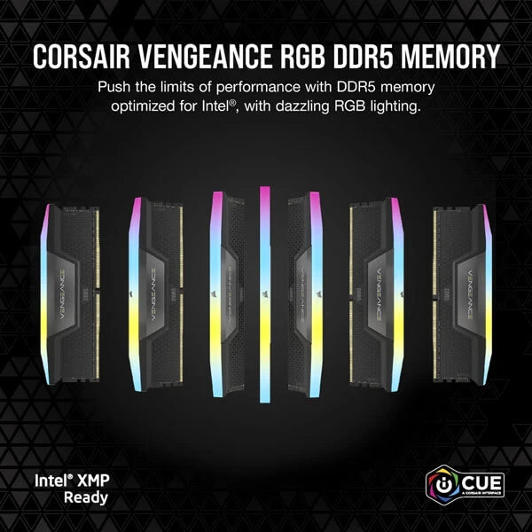 Corsair Vengeance RGB 64GB (32GBx2) DDR5 6000MHz Ram (Black)