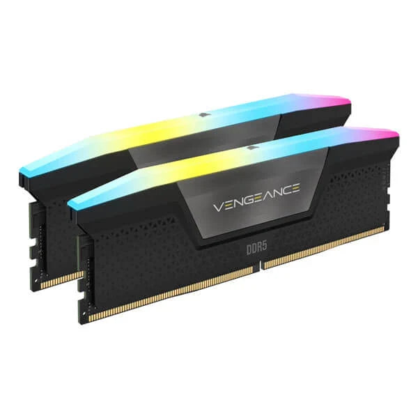 Corsair Vengeance RGB 64GB (32GBX2) DDR5 6000MHz C30 Memory Kit — Black