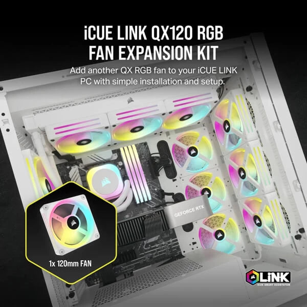 Corsair QX120 RGB 120mm PWM Fan - White (CO-9051005-WW)