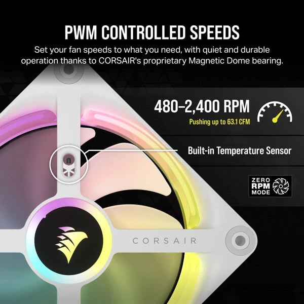 Corsair QX120 RGB 120mm PWM Fan - White (CO-9051005-WW)