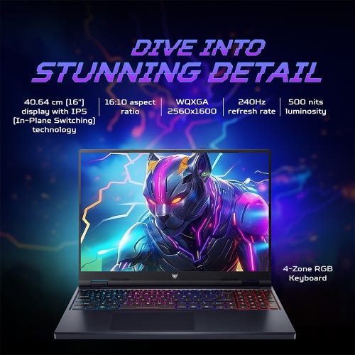 Acer Predator Helios Neo 16 (PHN16-72) 14th Gen Intel Core i9 Processor, RTX 4070, 16 GB, 1 TB SSD, 16" WQXGA, NH.QNMSI.001