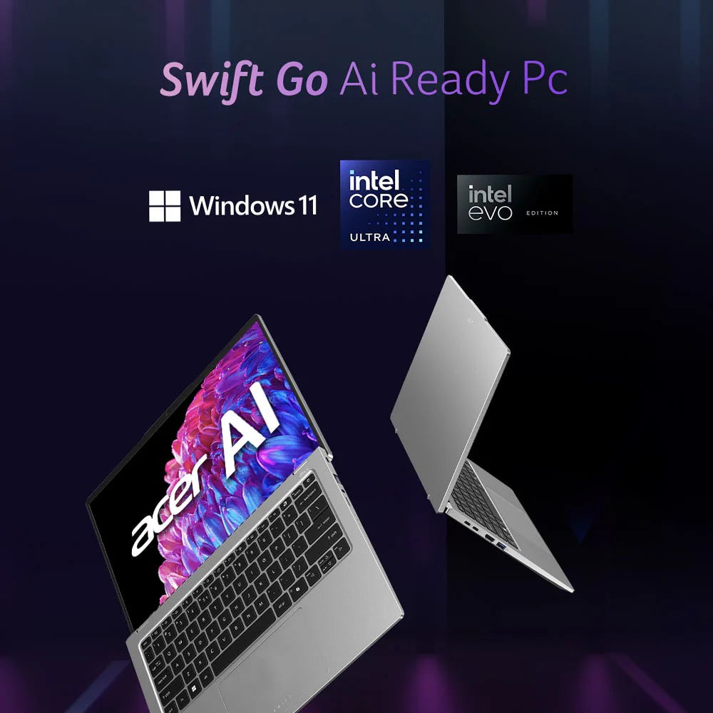 Acer Swift Go 14 (SFG14-73T) Gaming Laptop Intel Core Ultra 7 processor 155H, Intel Arc Graphics, 16 GB, 1024GB SSD, 14" WUXGA, NX.KSMSI.003 - | Buy Online at Shwetha Computers