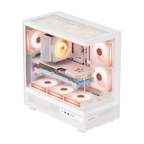 Ant Esports Crystal X6 ARGB ATX Mid Tower Case (White)