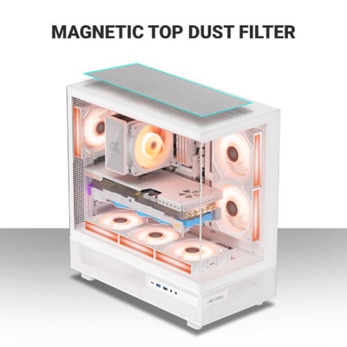 Ant Esports Crystal X6 ARGB ATX Mid Tower Case (White)