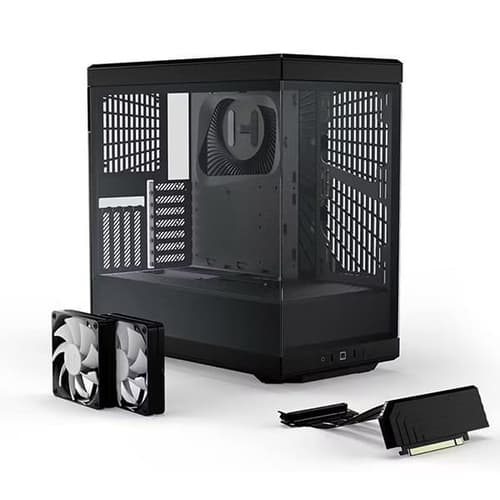 Hyte Y40 Panoramic TG ATX  Mid Tower Cabinet Case with PCIE 4.0 Riser (Black)