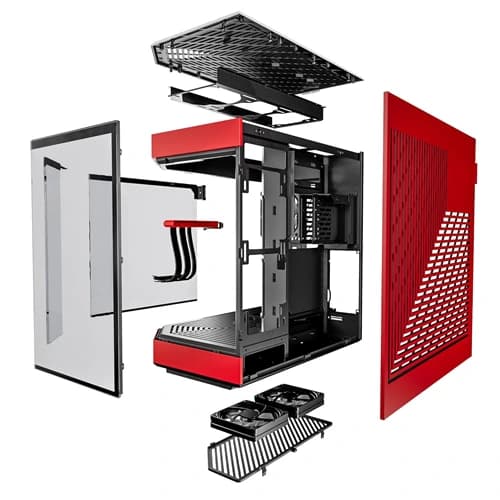 Hyte Y60 Panoramic E-ATX Mid Tower Cabinet Case (Red and Black)