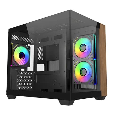 Cooler Master Elite 481 Wood ARGB M-ATX Mini Tower Gaming Cabinet