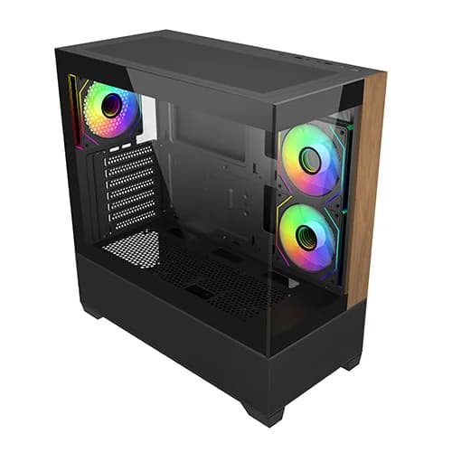 Cooler Master Elite 690 Wood ARGB ATX Mid Tower Gaming Cabinet