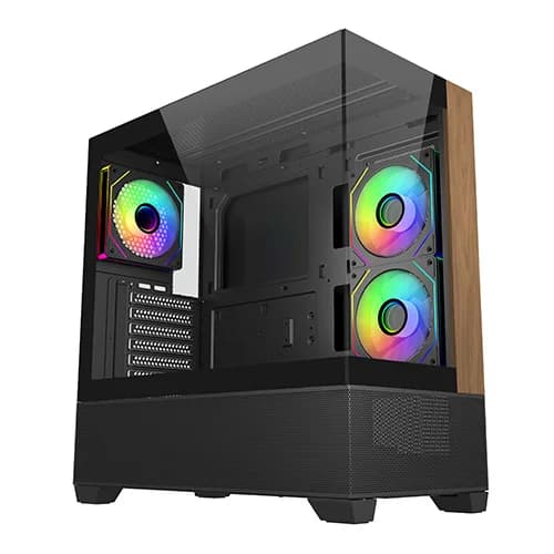 Cooler Master Elite 690 Wood ARGB ATX Mid Tower Gaming Cabinet