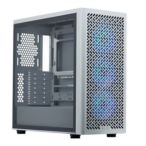 Cooler Master Elite 502 ARGB E-ATX Mid Tower Gaming Cabinet (White)