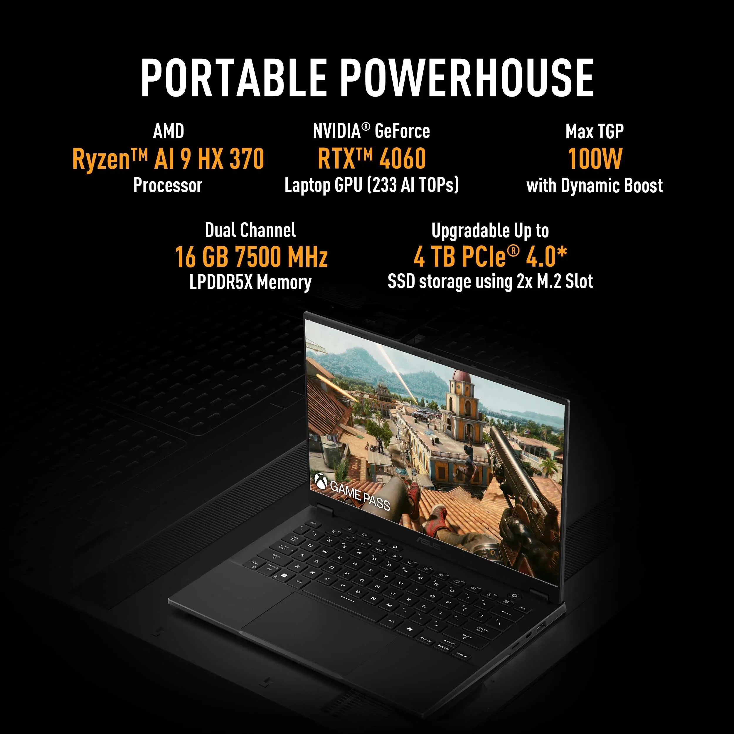 ASUS TUF Gaming A14, AMD Ryzen AI 9 HX 370, RTX 4060 GPU 16GB, 1TB PCIe® 4.0 NVMe™ M.2 SSD, 35.56 cms (14), 2.5K, FA401WV-RG475WS - | Buy Online at Shwetha Computers