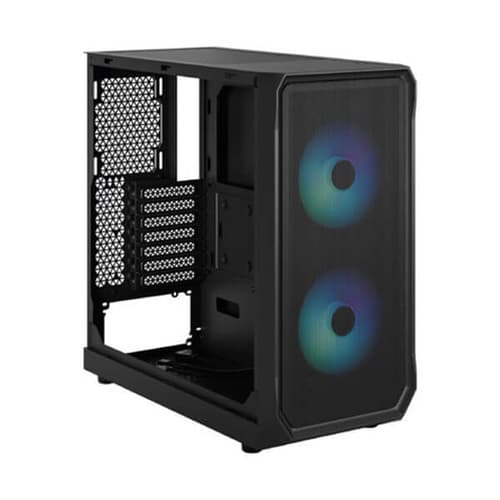 Fractal Focus 2 RGB Black TG Clear Tint Mid Tower Cabinet - | Buy Online at Shwetha Computers