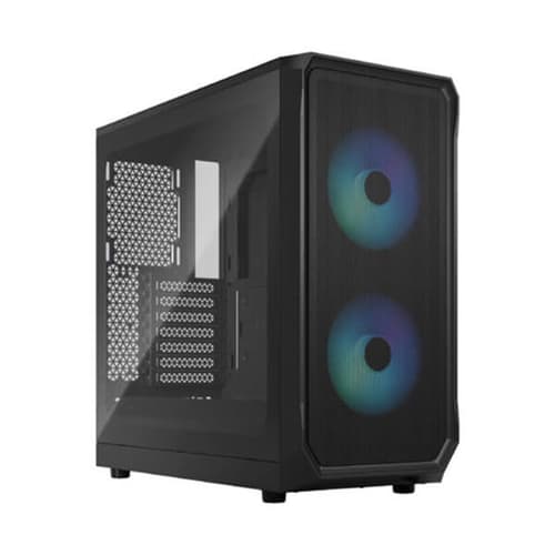 Fractal Focus 2 RGB Black TG Clear Tint Mid Tower Cabinet - | Buy Online at Shwetha Computers