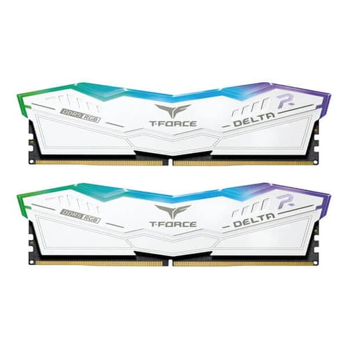 TEAMGROUP T-Force Delta RGB DDR5 32GB (16GBx2) 6000MHz Desktop RAM (White)