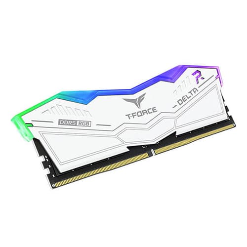 TEAMGROUP T-Force Delta RGB DDR5 32GB (16GBx2) 6400MHz Desktop RAM (White)