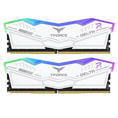 TEAMGROUP T-Force Delta RGB DDR5 32GB (16GBx2) 6400MHz Desktop RAM (White)