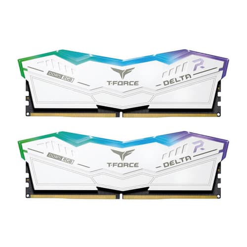 TEAMGROUP T-Force Delta RGB DDR5 64GB (32GBx2) 6000MHz Desktop RAM (White)