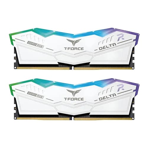 TEAMGROUP T-FORCE Delta RGB CL40 DDR5 64GB (32GBx2) 6400MHz Desktop RAM (White) - | Buy Online at Shwetha Computers