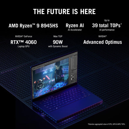 ASUS ROG Zephyrus G14, AI Powered Gaming Laptop, AMD Ryzen 9 8945HS, RTX 4060 GPU (16GB/1TB/35.56 cms (14) 3K/Windows 11 Home) GA403UV-QS086WS