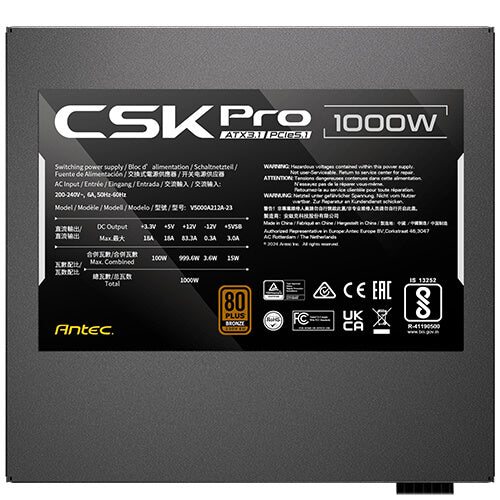ANTEC CSK1000 PRO GB ATX 3.1 80 PLUS BRONZE Power Supply