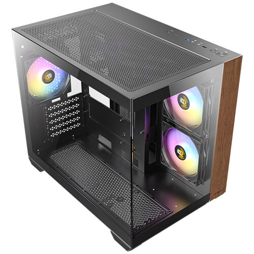 ANTEC CX600M Wood ARGB_B Mini-Tower Gaming Cabinet (Black)