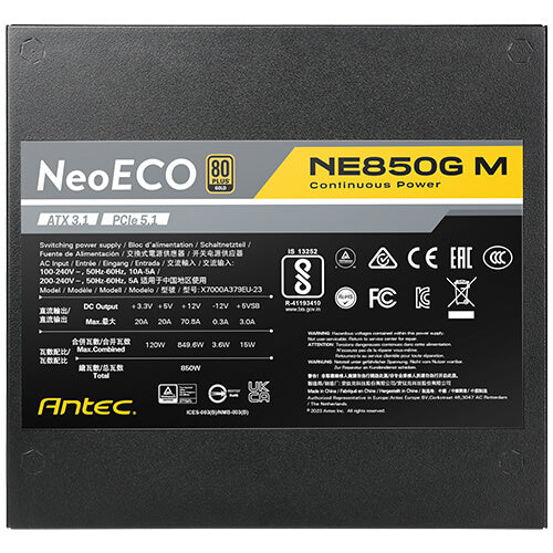 ANTEC NE850G M ATX3.0 Power Supply