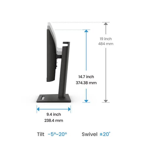 BenQ GW2490T 24 Inch FHD Eye-Care Monitor with Height-Adjustable Stand (Black)
