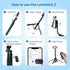 PORTRONICS Lumistick 2 Smart Selfie Stick with Adjustable 4 Legs | Bluetooth Remote Control | 360° Angular Adjustment