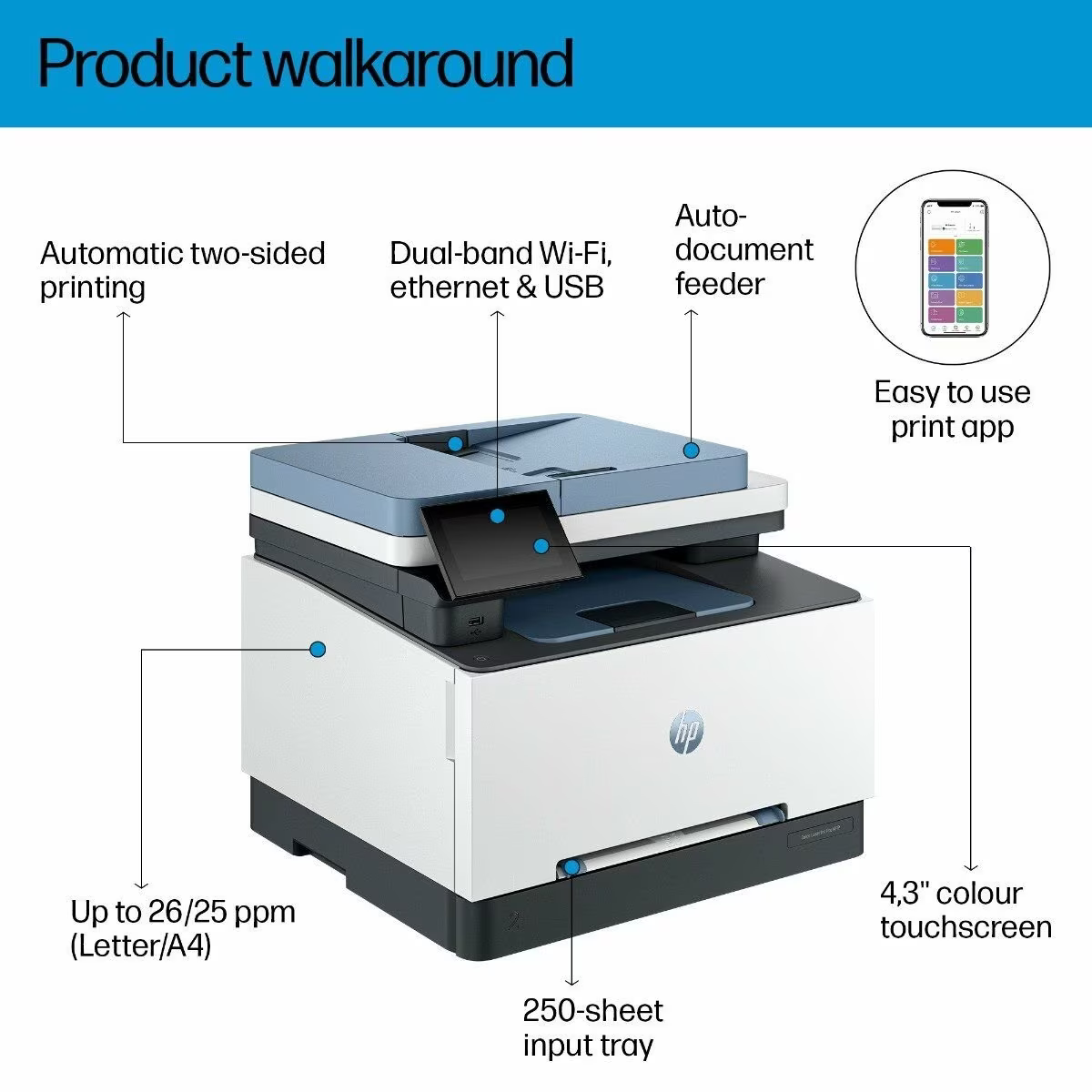 HP LaserJet Pro Colour 3303 SDW MFP ADF Printer | Print, Copy, Scan and Duplex for Home and Office - | Buy Online at Shwetha Computers