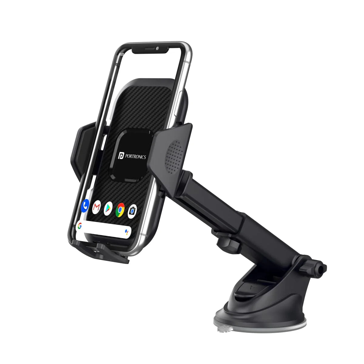PORTRONICS Clamp M Car Mobile Holder | Adjustable Height | 360° Rotation | Suction Cup Mount | 180° Pivot - | Buy Online at Shwetha Computers