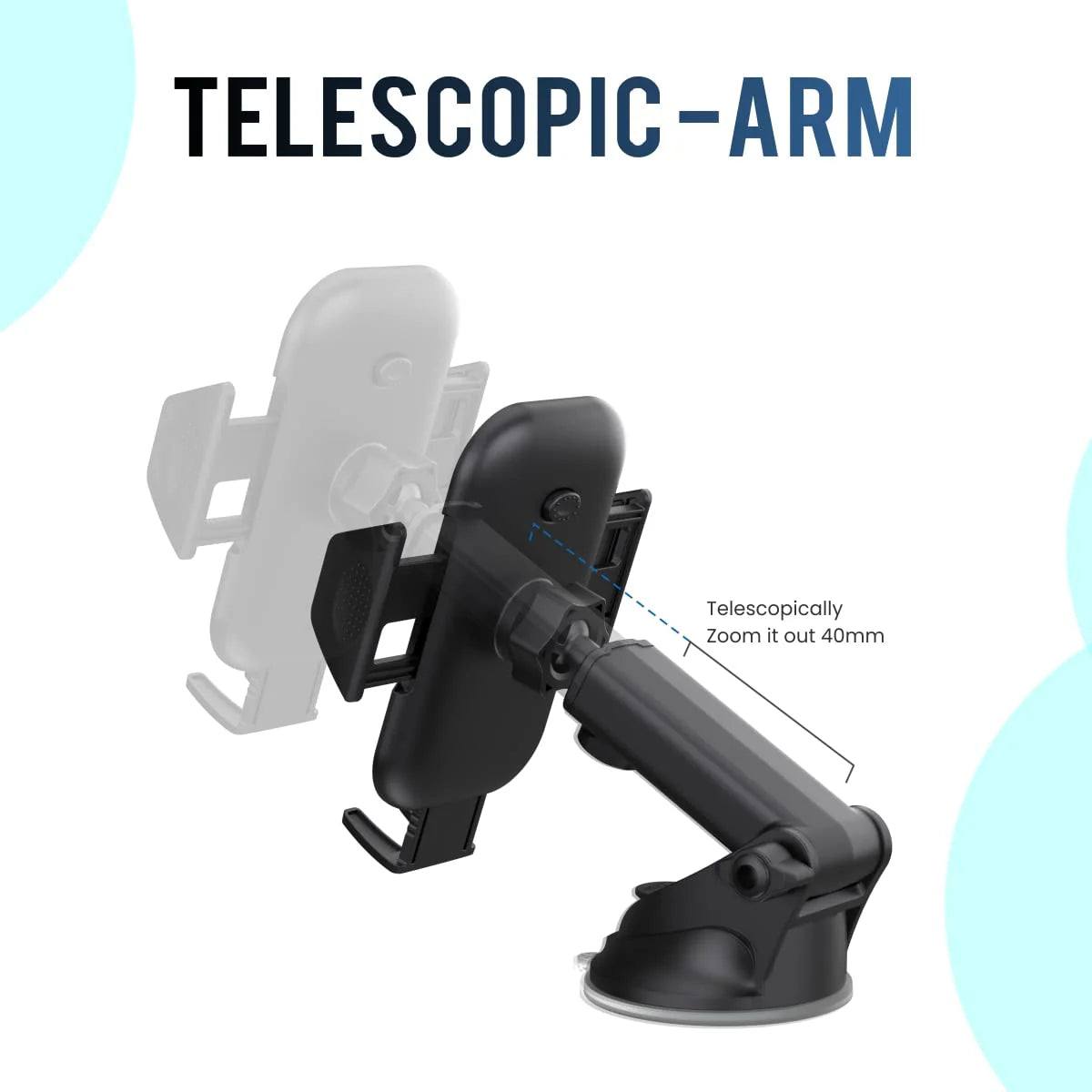 PORTRONICS Clamp M Car Mobile Holder | Adjustable Height | 360° Rotation | Suction Cup Mount | 180° Pivot - | Buy Online at Shwetha Computers
