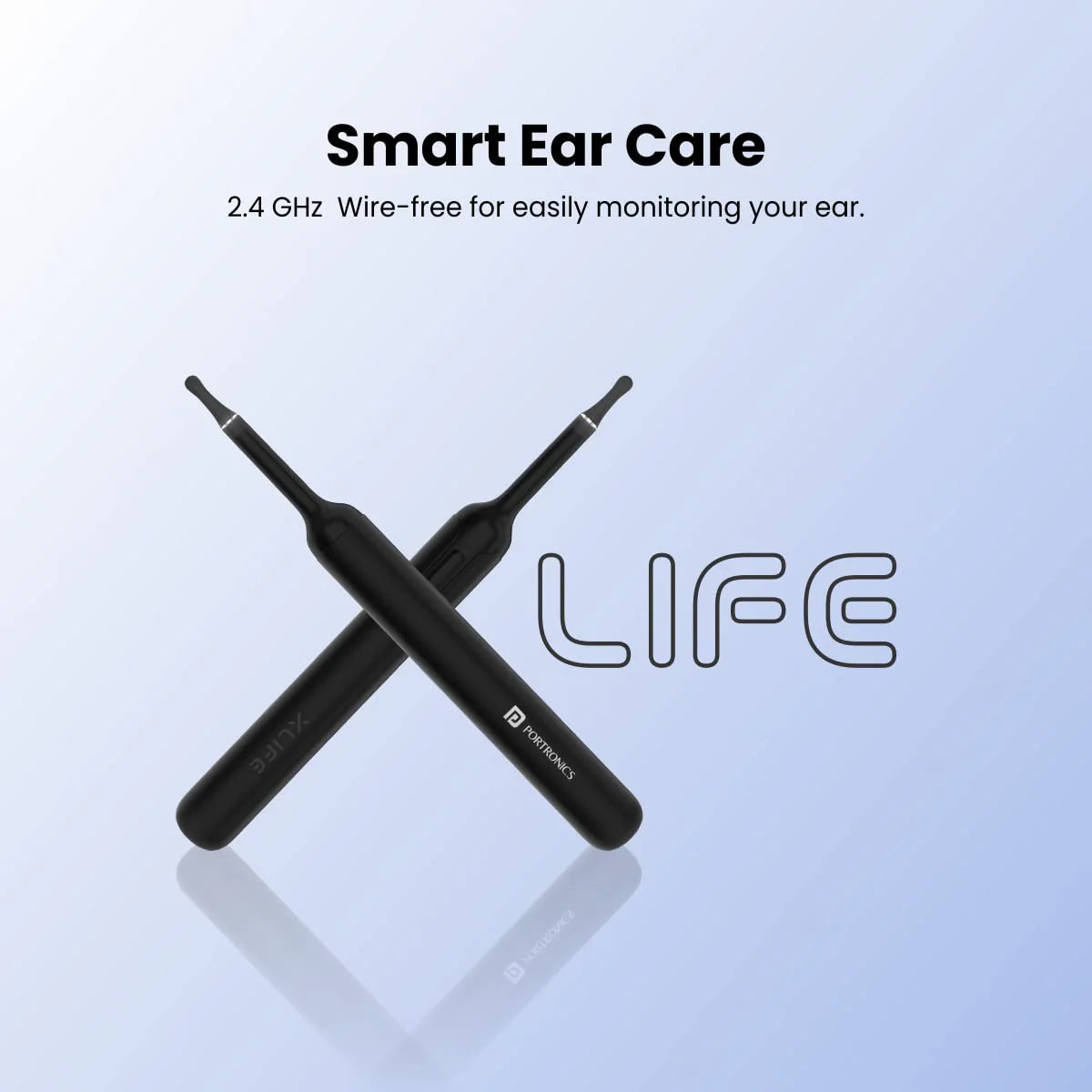 PORTRONICS Xlife Smart Wireless Ear Cleaning | Ultralight&Fine | 1080p Camera | 3.5mm Lens | 30 Min. Playtime