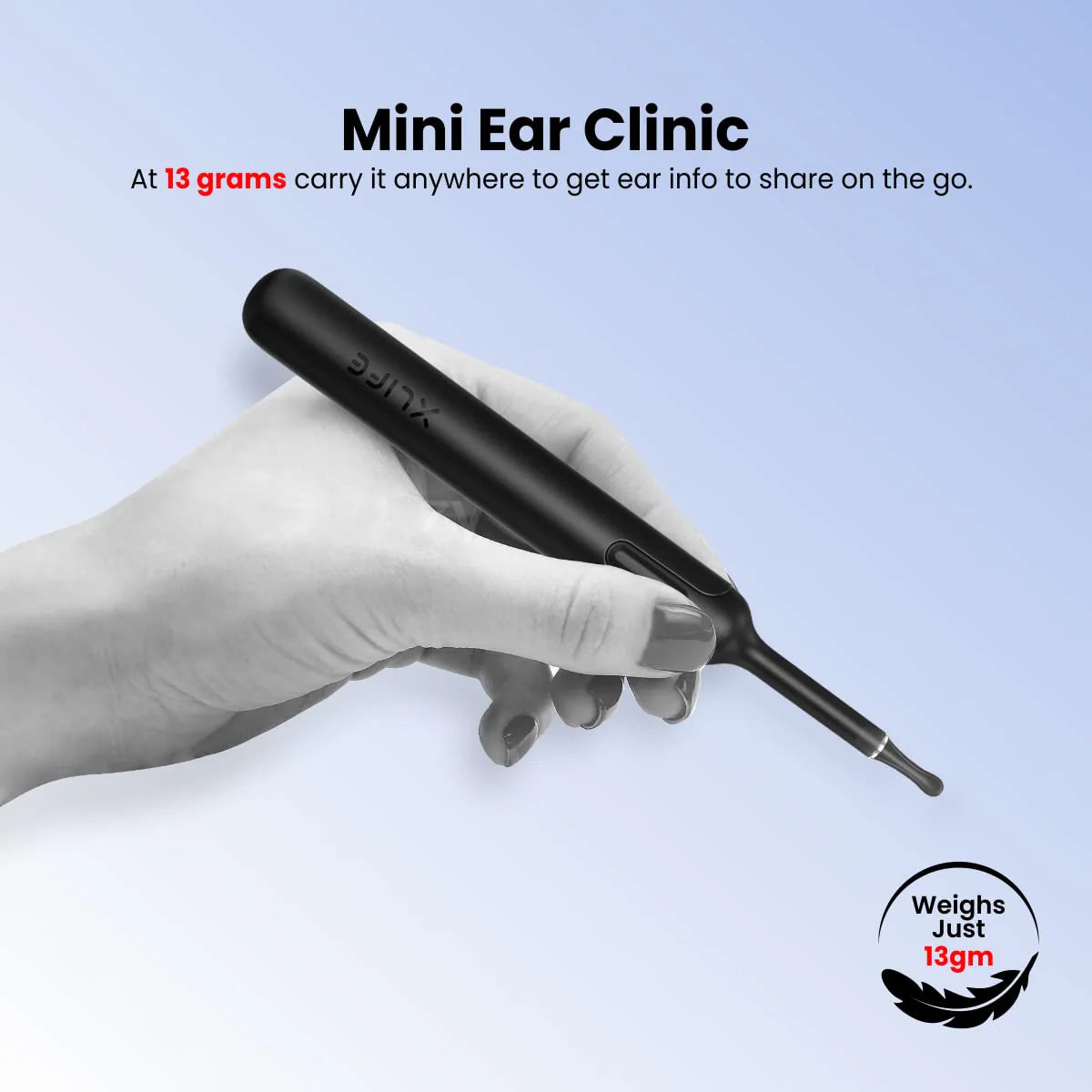 PORTRONICS Xlife Smart Wireless Ear Cleaning | Ultralight&Fine | 1080p Camera | 3.5mm Lens | 30 Min. Playtime