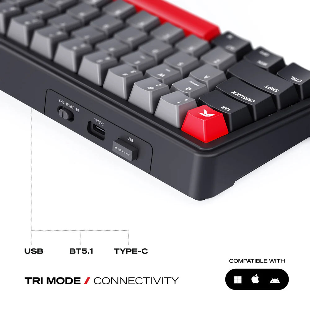 Cybeart Akula 65 | Compact 65% Tri-Mode Gaming Keyboard - | Buy Online at Shwetha Computers
