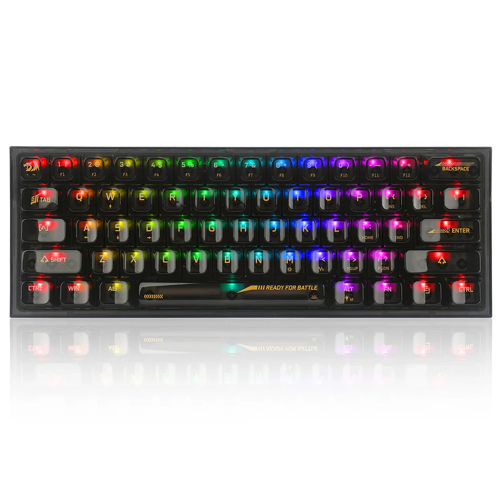 Redragon Fizz K617 - 60% Wired Mechanical Keyboard Black Transparent (Translucent Custom Switch) - | Buy Online at Shwetha Computers