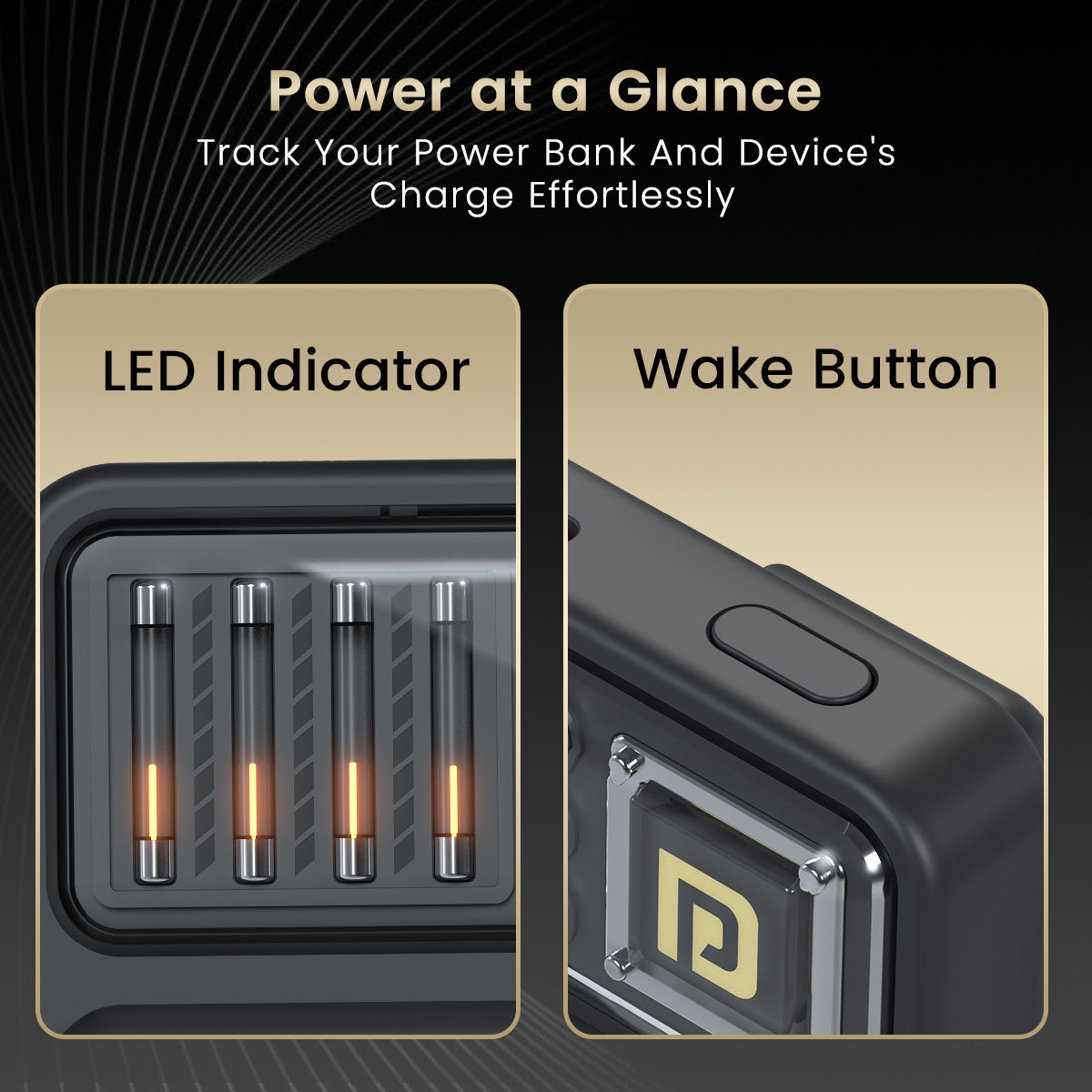 PORTRONICS Luxcell Bind Mini 10K Powerbank | In Built Type C & 8 Pin Cable |22.5W Fast Charging |Compact & Light Weight |Triple Output