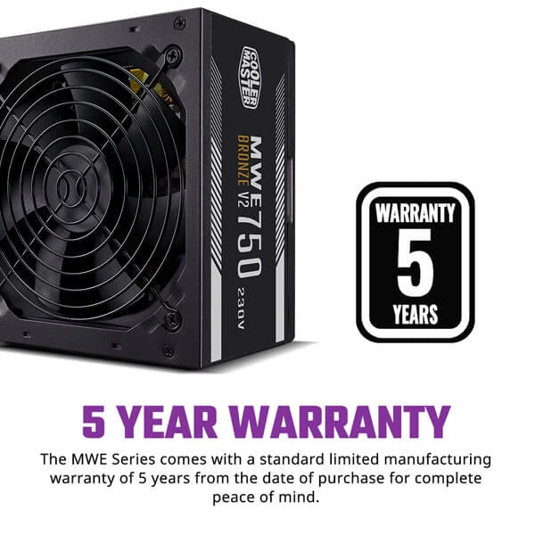 Cooler Master MWE 750 Bronze Power Supply Unit - 80 PLUS Bronze Certified