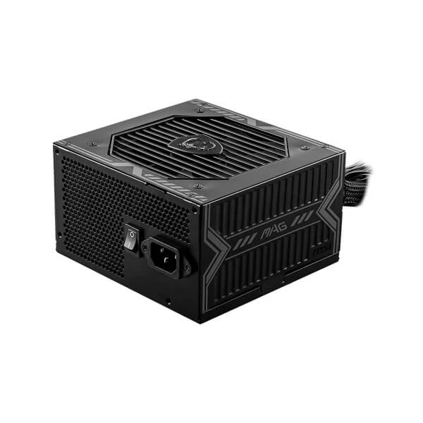 MSI MAG A550BN 550W Power SupplyEFFICIENCY RATING: 80 Plus Bronze; FAN SIZE: 120mm; DIMENSIONS: 140x150x86mm; INPUT VOLTAGE: 100-240V; POWER WATT: 550W; PROTECTION: OCP/OVP/OPP/OTP/SCP; CONNECTORS: 1xATX, 1xEPS, 2xPCI-E, 5xSATA, 2xMOLEX, 1xFDD